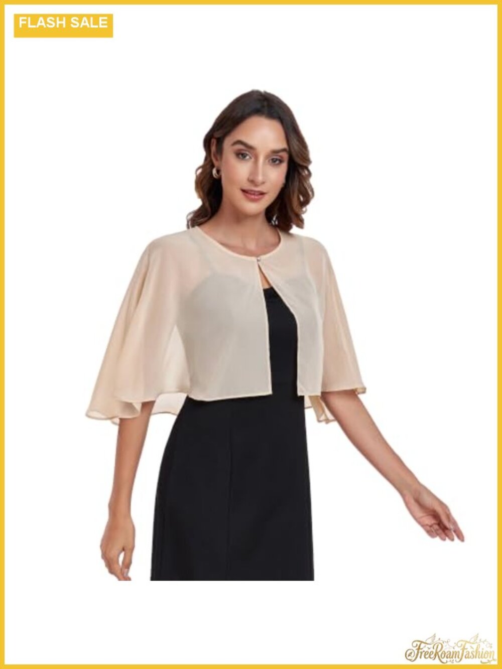 Womens Chiffon Shawl Wrap for Evening Dress Wedding Bridal Capelet